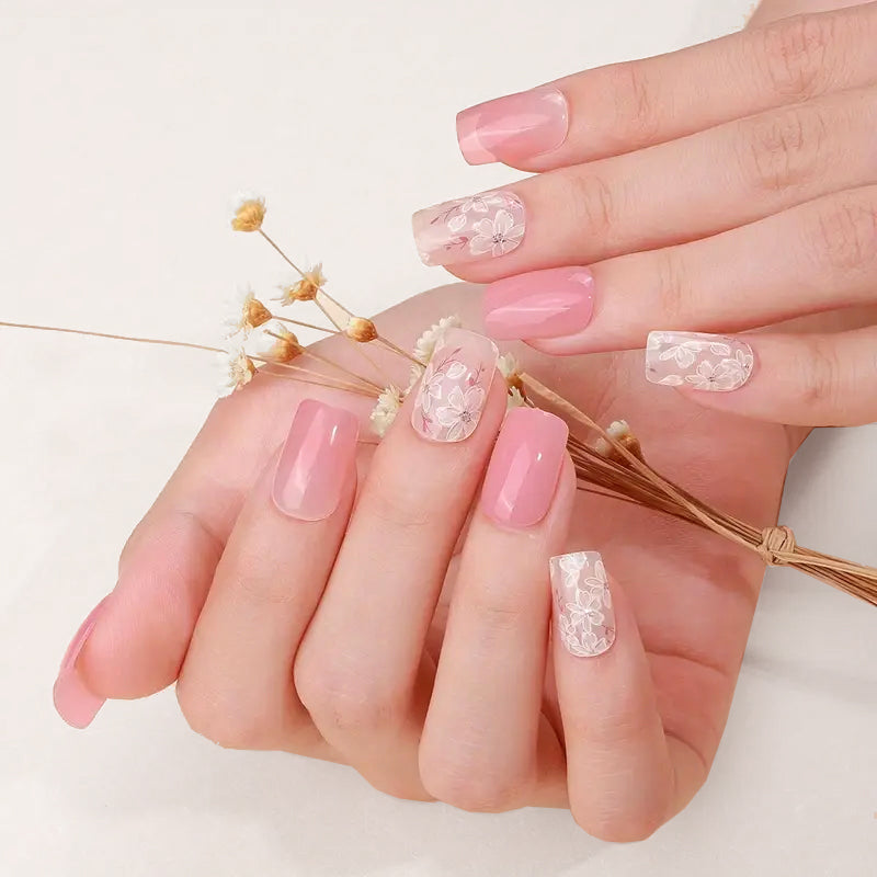 Gel Pink ombré flower