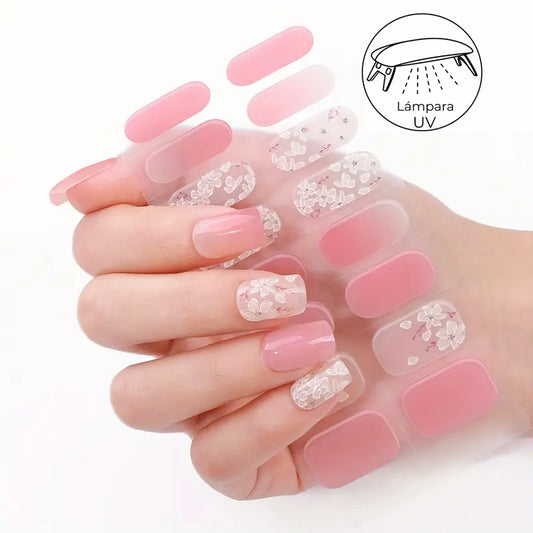 Gel Pink ombré flower