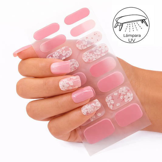 Gel Pink ombré flower